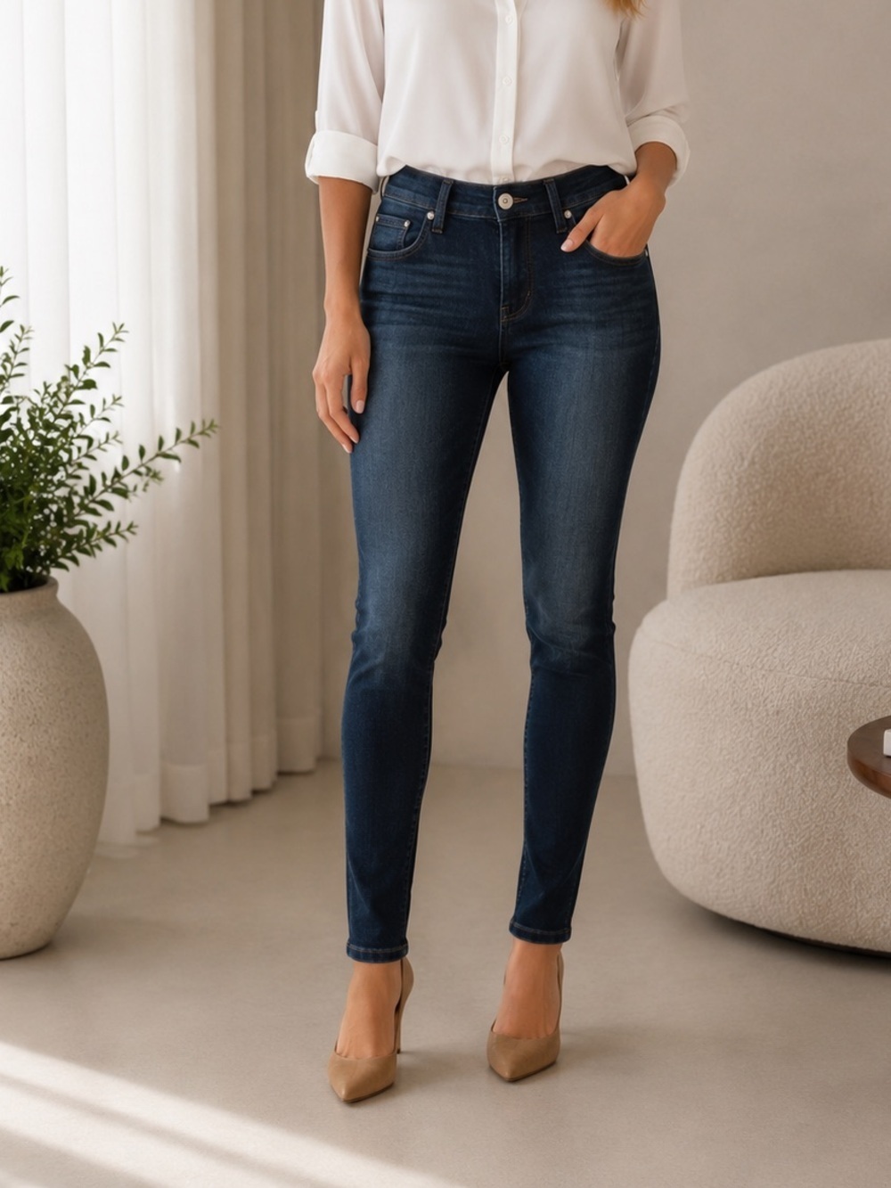 Guess Premium Dark Wash Rhinestone Dardevil Skinny Jeans – Size 28 Stretch